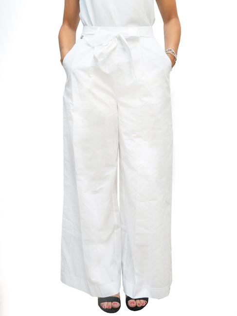 MANILA GRACE   Cropped-Hose aus Baumwolle nicht-gerade weiss - Damenhosen