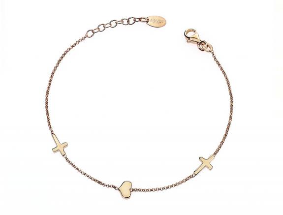 AMEN PREGA E AMA Armband aus Rosésilber Rose - Armbänder