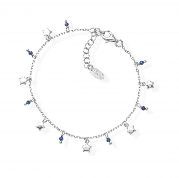 AMEN CANDY CHARM Sternarmband aus rhodiniertem Silber und blauen Kristallen Rhodium - Armbänder