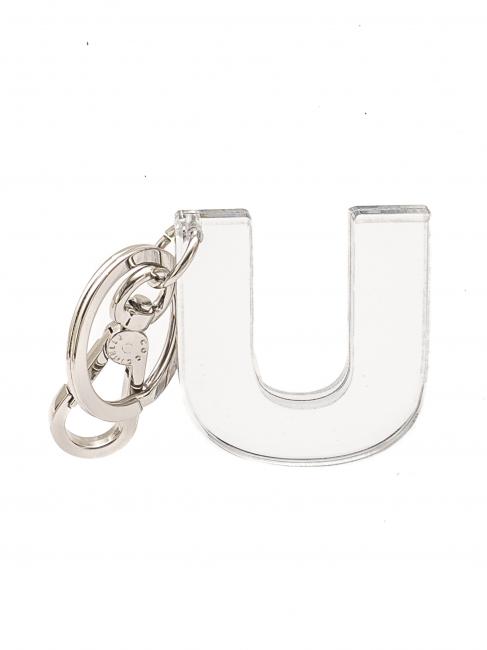 COCCINELLE LETTERA U Schlüsselanhänger aus Plexiglas und Metall SILBER - Schlüsselanhänger und Schlüsseletuis