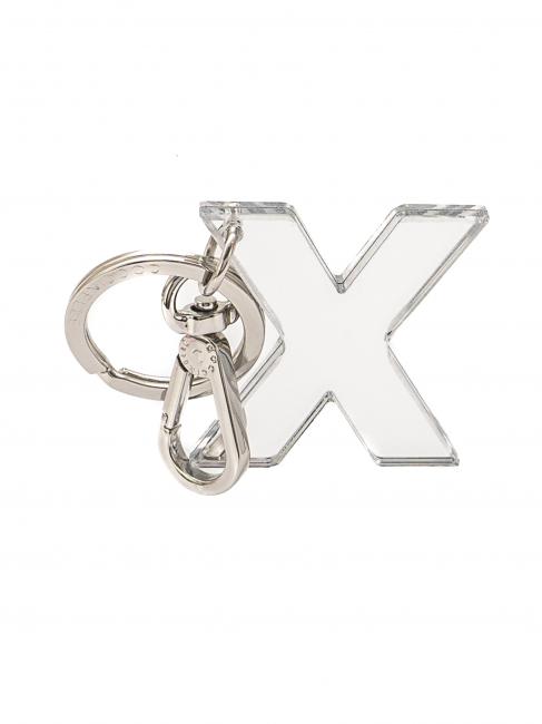 COCCINELLE LETTERA X Schlüsselanhänger aus Plexiglas und Metall SILBER - Schlüsselanhänger und Schlüsseletuis