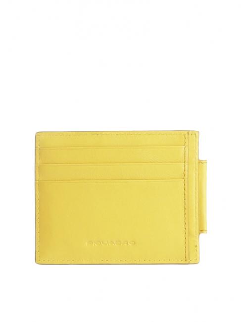 PIQUADRO URBAN Flaches Kreditkartenetui aus Leder Gelb - Brieftaschen Herren