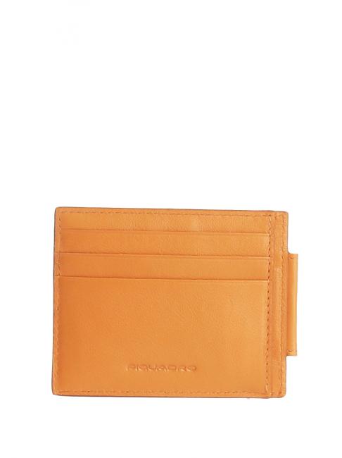 PIQUADRO URBAN Flaches Kreditkartenetui aus Leder ORANGE - Brieftaschen Herren