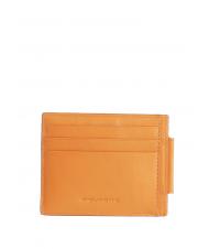 PIQUADRO URBAN Flaches Kreditkartenetui aus Leder ORANGE - Brieftaschen Herren - 1