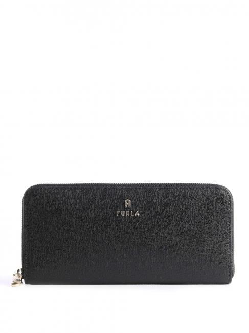 FURLA MAGNOLIA XL Großes Portemonnaie mit Rundum-Reißverschluss aus Leder Schwarz - Brieftaschen Damen
