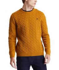 TIMBERLAND P-B LAMBWOOL Pullover mit Rundhalsausschnitt aus Wollmischung Weizenstiefel - Herrenpullover - 1