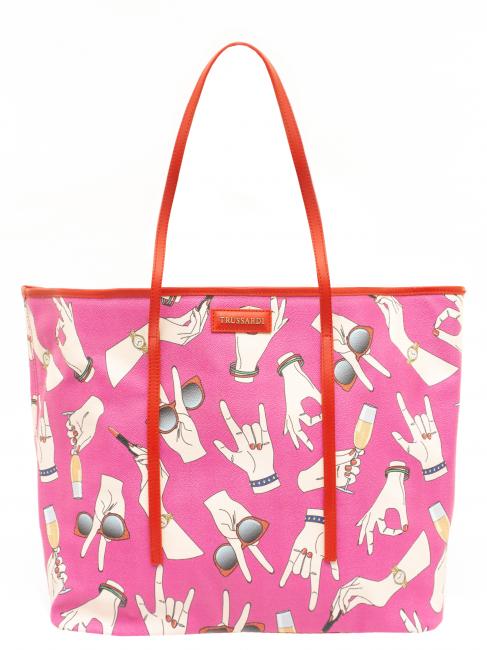 TRUSSARDI Shopping bag maxi  all over  Fuchsie - Damentaschen
