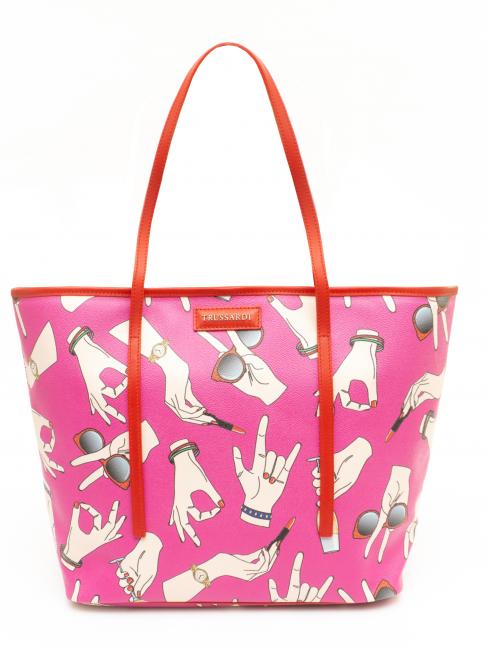 TRUSSARDI Shopping bag  all over  Fuchsie - Damentaschen