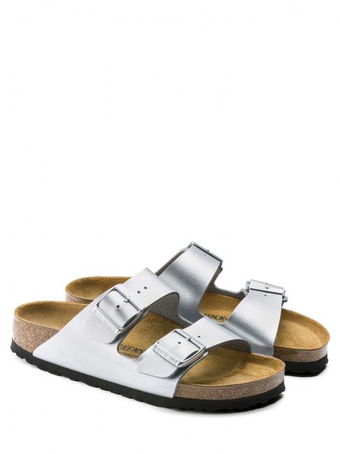 BIRKENSTOCK ARIZONA BIRKO-FLOR Pantoffel-Sandale Silber- - Damenschuhe