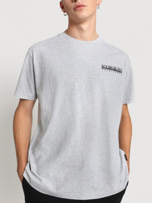 NAPAPIJRI S-SARETINE SS Baumwoll t-shirt hellgrau meliert - Herren-T-Shirts