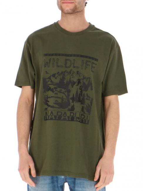 NAPAPIJRI S-LATEMAR Baumwoll t-shirt grüne Tiefen - Herren-T-Shirts