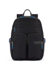 PIQUADRO PQ-RY Rucksack aus recyceltem Stoff, 14-Zoll-PC-Halterung Schwarz - PC-Rucks&auml;cke - 1