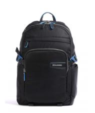 PIQUADRO RYAN 15,6-Zoll-Laptop-Rucksack aus recyceltem Stoff Schwarz - PC-Rucks&auml;cke - 1