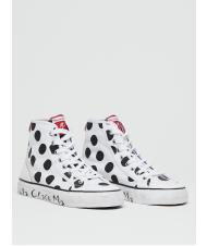 MANILA GRACE Sneaker high top a pois in canvas  - Damenschuhe