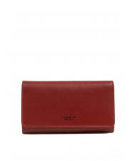 TOSCA BLU BASIC Gro&szlig;e Ledergeldb&ouml;rse mit &Uuml;berschlag Dunkelrot - Brieftaschen Damen - 1