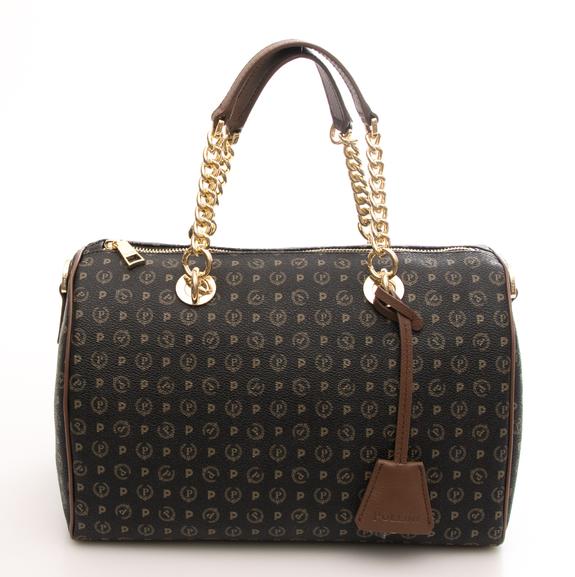 POLLINI Heritage Classic Handtasche, mit Schultergurt Schwarz Braun - Damentaschen