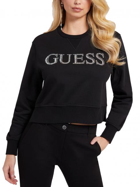 GUESS LINFEA Logo-Sweatshirt mit Strasssteinen jetbla - Sweatshirts Damen