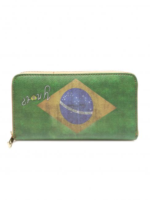 YNOT FLAG VINTAGE Brieftasche mit Reißverschluss Brasilien - Brieftaschen Damen