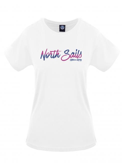 NORTH SAILS BICOLOR LOGO Baumwoll t-shirt Weiß - T-Shirts und Tops für Damen