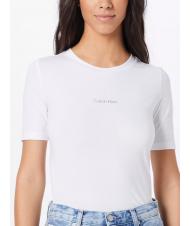 CALVIN KLEIN METALLIC MICRO LOGO T-Shirt aus Stretch-Baumwolle - T-Shirts und Tops f&uuml;r Damen