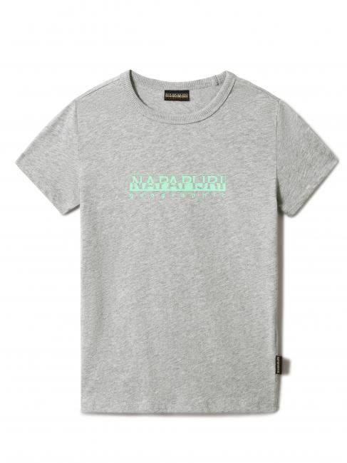 NAPAPIJRI K S-BOX SS T-Shirt aus Baumwolle mit Logo-Print mittelgrau meliert - Kinder-T-Shirt