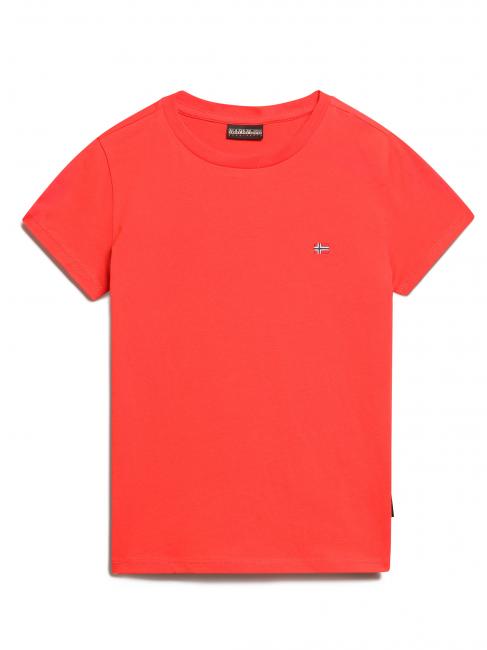 NAPAPIJRI K SALIS SS 2 Baumwoll-T-Shirt mit Mikrofähnchen leuchtend rot r89 - Kinder-T-Shirt