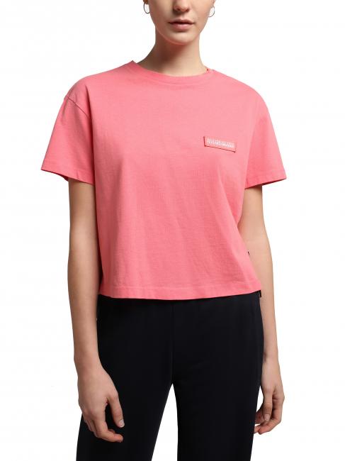 NAPAPIJRI S-MORGEN W Rundhals-T-Shirt aus Baumwolle rosa Träne - T-Shirts und Tops für Damen