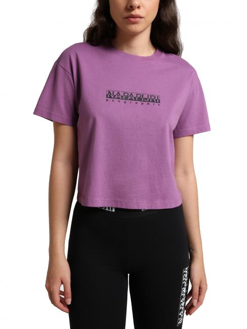 NAPAPIJRI S-BOX W CROPPED Kurzes T-Shirt aus Baumwolle violett chinesisch - T-Shirts und Tops für Damen
