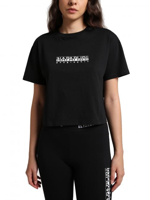 NAPAPIJRI S-BOX W CROPPED Kurzes T-Shirt aus Baumwolle schwarz 041 - T-Shirts und Tops für Damen