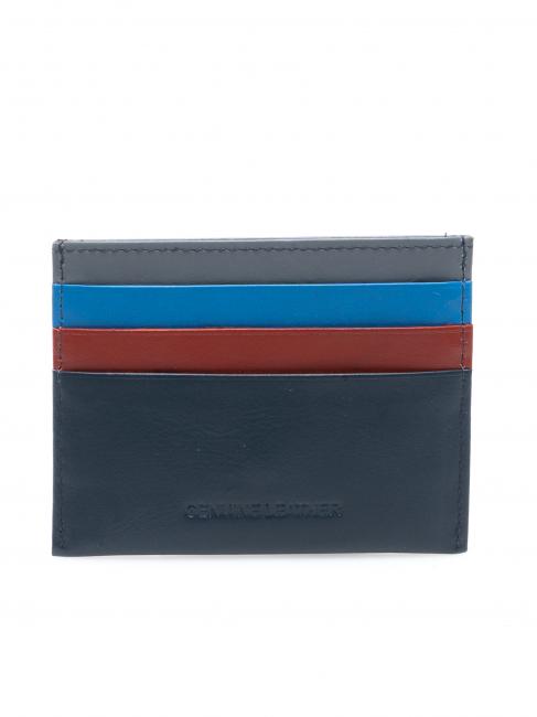 LESAC COLORFULL Flaches Kartenetui aus Leder Blau - Brieftaschen Herren