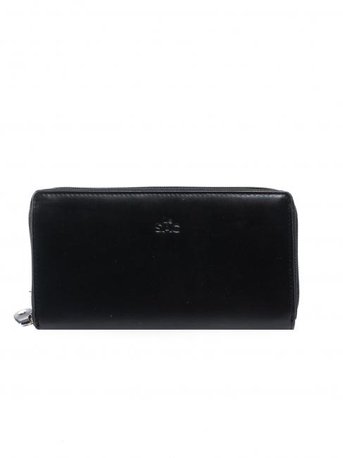 LESAC COLORFULL Geldbörse aus Leder mit Reißverschluss Schwarz - Brieftaschen Damen