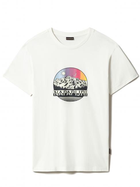 NAPAPIJRI S-QUINTINO Baumwoll-T-Shirt mit Rundhalsausschnitt und Aufdruck weißes Flüstern - Herren-T-Shirts