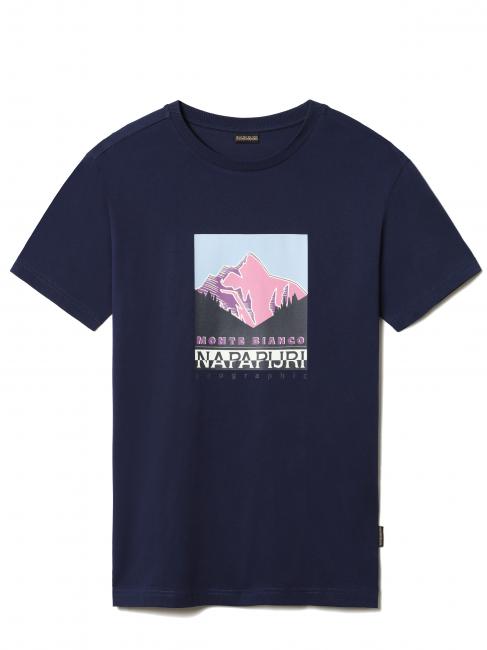NAPAPIJRI S-QUINTINO Baumwoll-T-Shirt mit Rundhalsausschnitt und Aufdruck Mittelalterliches Blau - Herren-T-Shirts