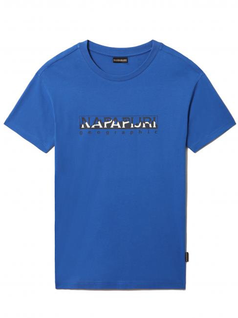NAPAPIJRI S-SELLA SS Rundhals-T-Shirt aus Baumwolle mit Logo Fallschirmspringer blau - Herren-T-Shirts