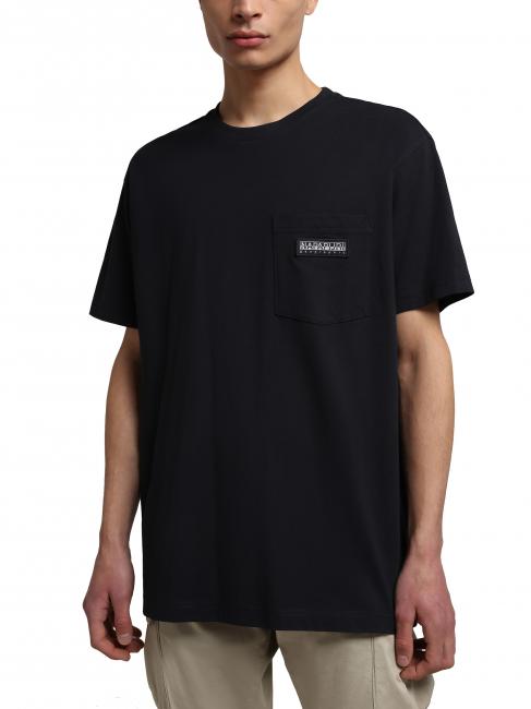 NAPAPIJRI S-MORGEX Rundhals-T-Shirt aus Baumwolle mit Mikro-Logo blu marine - Herren-T-Shirts