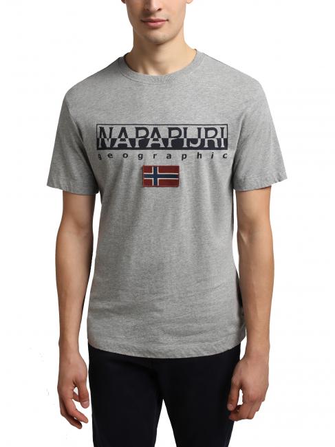 NAPAPIJRI S-AYAS Rundhals-T-Shirt aus Baumwolle mittelgrau meliert - Herren-T-Shirts