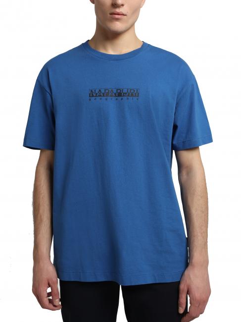 NAPAPIJRI S-BOX SS T-Shirt aus Baumwolle mit Logobox Fallschirmspringer blau - Herren-T-Shirts