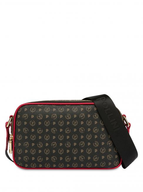 POLLINI HERITAGE Kameratasche mit Schultergurt schwarzer Lack - Damentaschen