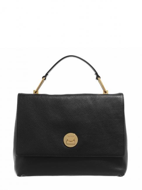 COCCINELLE LIYA Handtasche mit Schulterriemen aus gehämmertem Leder Schwarz - Damentaschen