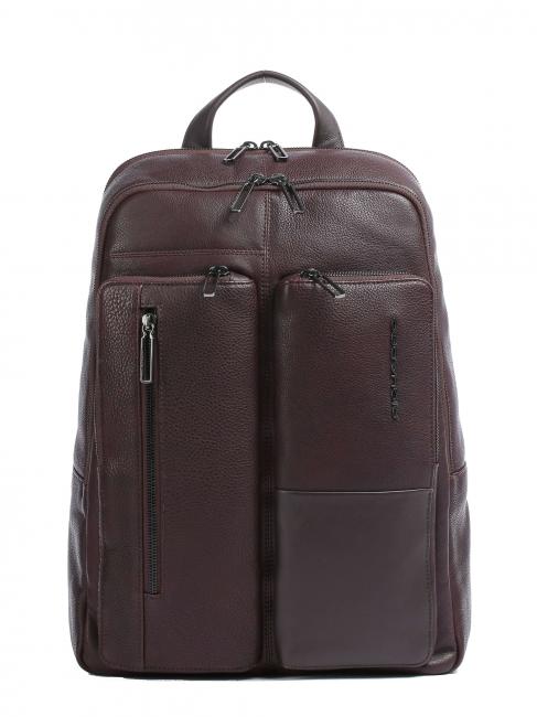 PIQUADRO RONNIE Laptop-Rucksack 14 ", aus Leder BRAUN - PC-Rucksäcke