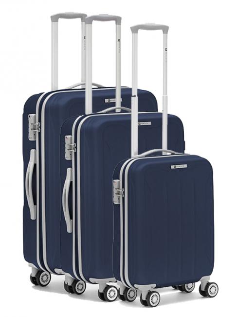 R RONCATO FLIGHT 3er-Set Handgepäck-Trolleys, mittel, groß Nachtblau - Trolleyset