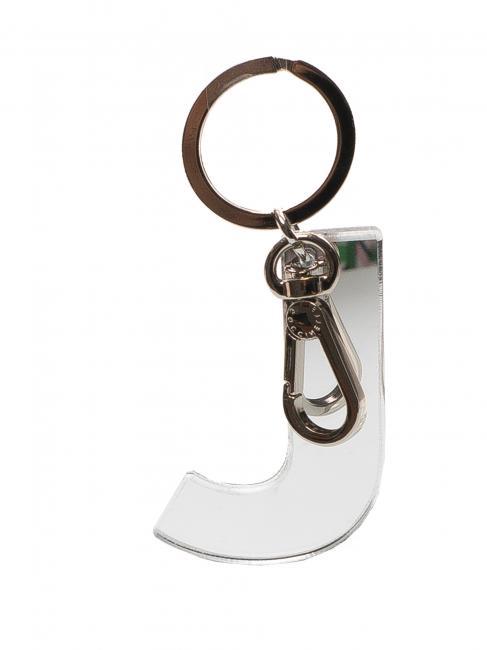 COCCINELLE LETTERA J Schlüsselanhänger aus Plexiglas und Metall SILBER - Schlüsselanhänger und Schlüsseletuis