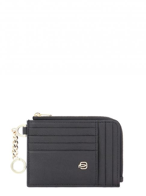 PIQUADRO CIRCLE Kartenhalter / Schlüsselhalter aus Leder Schwarz - Brieftaschen Herren