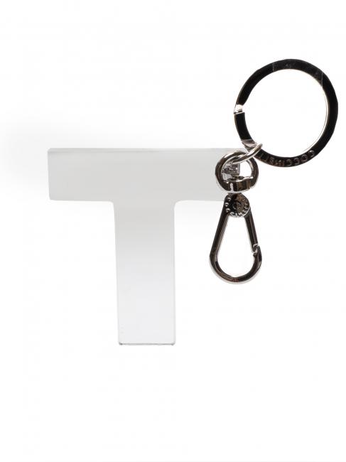 COCCINELLE LETTERA T Schlüsselanhänger aus Plexiglas und Metall SILBER - Schlüsselanhänger und Schlüsseletuis