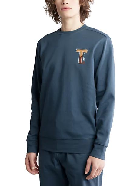 TIMBERLAND ELEVATED Rundhals-Sweatshirt aus Baumwolle dunkler Jeansstoff - Sweatshirts Herren