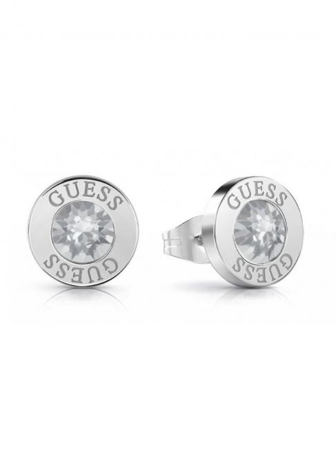GUESS CLEAR CRYSTAL AND LOGO STUDS Ohrringe SILBER - Ohrringe
