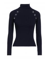 JOHN RICHMOND DESTINYS Rollkragenpullover mit Kn&ouml;pfen blau - Damenpullover - 1