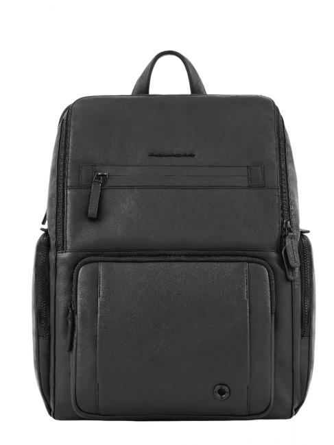 PIQUADRO CHARLIE Laptop-Rucksack 15,6", aus Leder Schwarz - PC-Rucksäcke