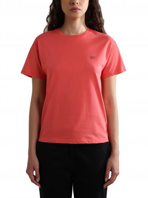 NAPAPIJRI SALIS SS W 2 Baumwoll t-shirt rosa Himbeere - T-Shirts und Tops für Damen