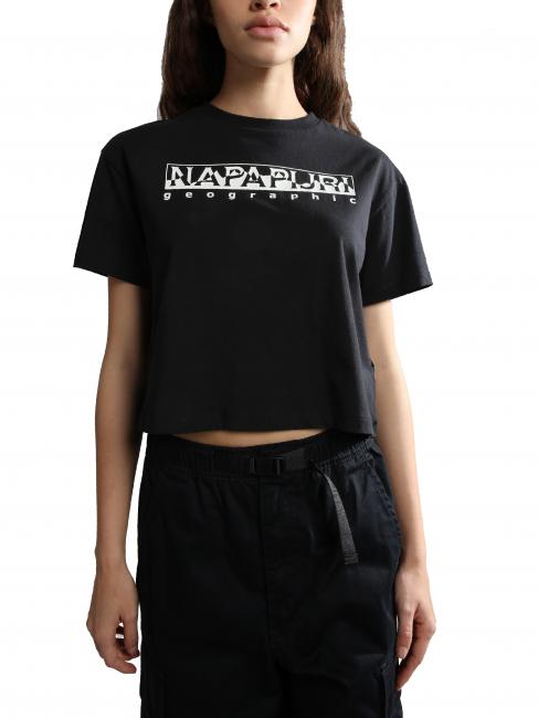 NAPAPIJRI S-ROPE SS CROP Kurzes T-Shirt aus Baumwolle schwarz 041 - T-Shirts und Tops für Damen
